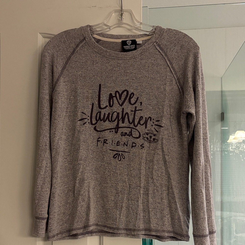 Friends Heather Gray/ Purple Crew Neck Sweater